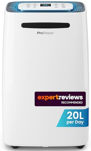 Pro Breeze 20L/Day Dehumidifier with Digital Display, Sleep Mode, Continuous Drainage