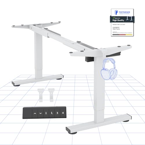 FlexiSpot Electric Standing Desk - Height Adjustable - White Frame - EF1 Compatible
