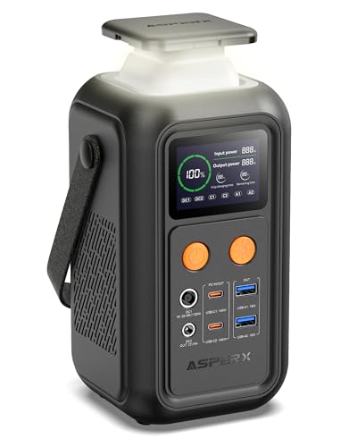 AsperX Portable Power Station 192Wh 60000mAh with 200W Output and Dual 140W Fast Charging
