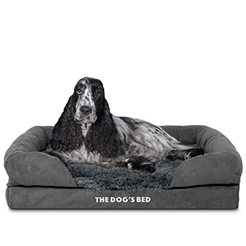 Plush Orthopaedic Memory Foam Dog Bed - Medium Size with Waterproof Cover