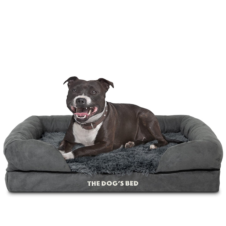 Plush Orthopaedic Memory Foam Dog Bed - Medium Size with Waterproof Cover