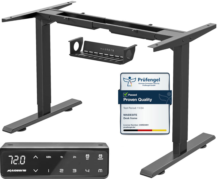 MAIDeSITe adjustable height standing desk frame in black