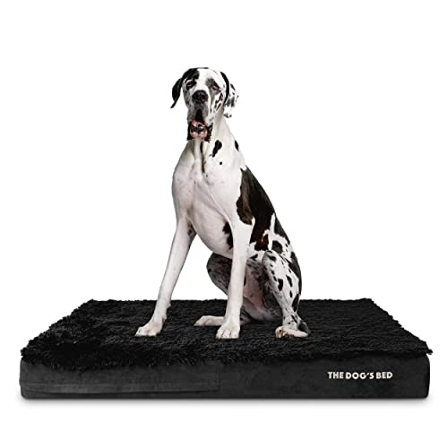 Orthopaedic Memory Foam Pet Bed - Black Faux Fur - XXL - 15 cm