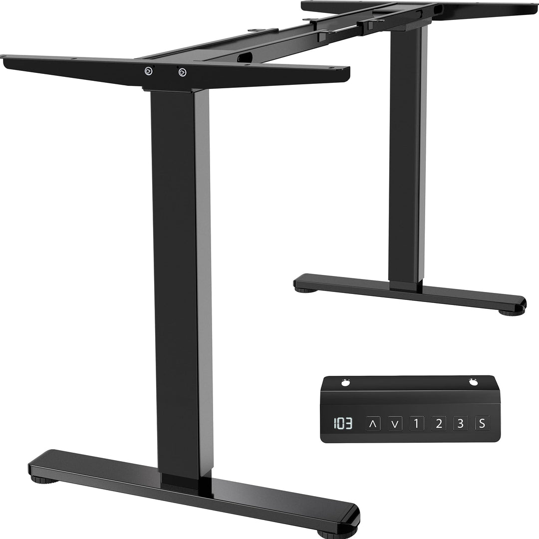 Electric standing desk frame with dual motor and height adjustment