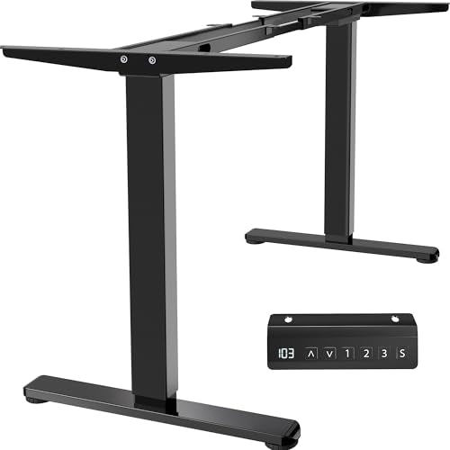 Electric Standing Desk Frame - Dual Motor Height Adjustable Base - Black