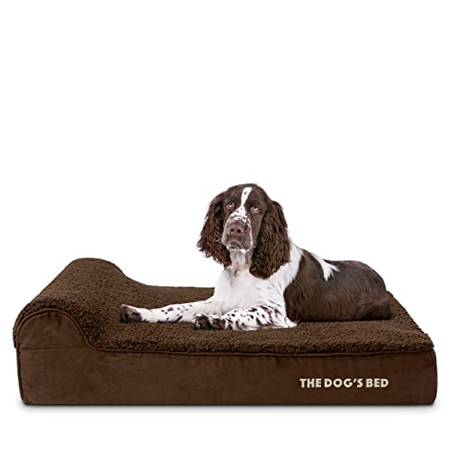 Large Brown Plush Orthopaedic Dog Bed 15cm Waterproof Memory Foam