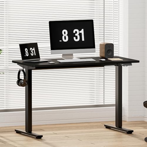E1 Plus Electric Sit Stand Desk - Height Adjustable - 100 x 60cm - Black Frame & Surface