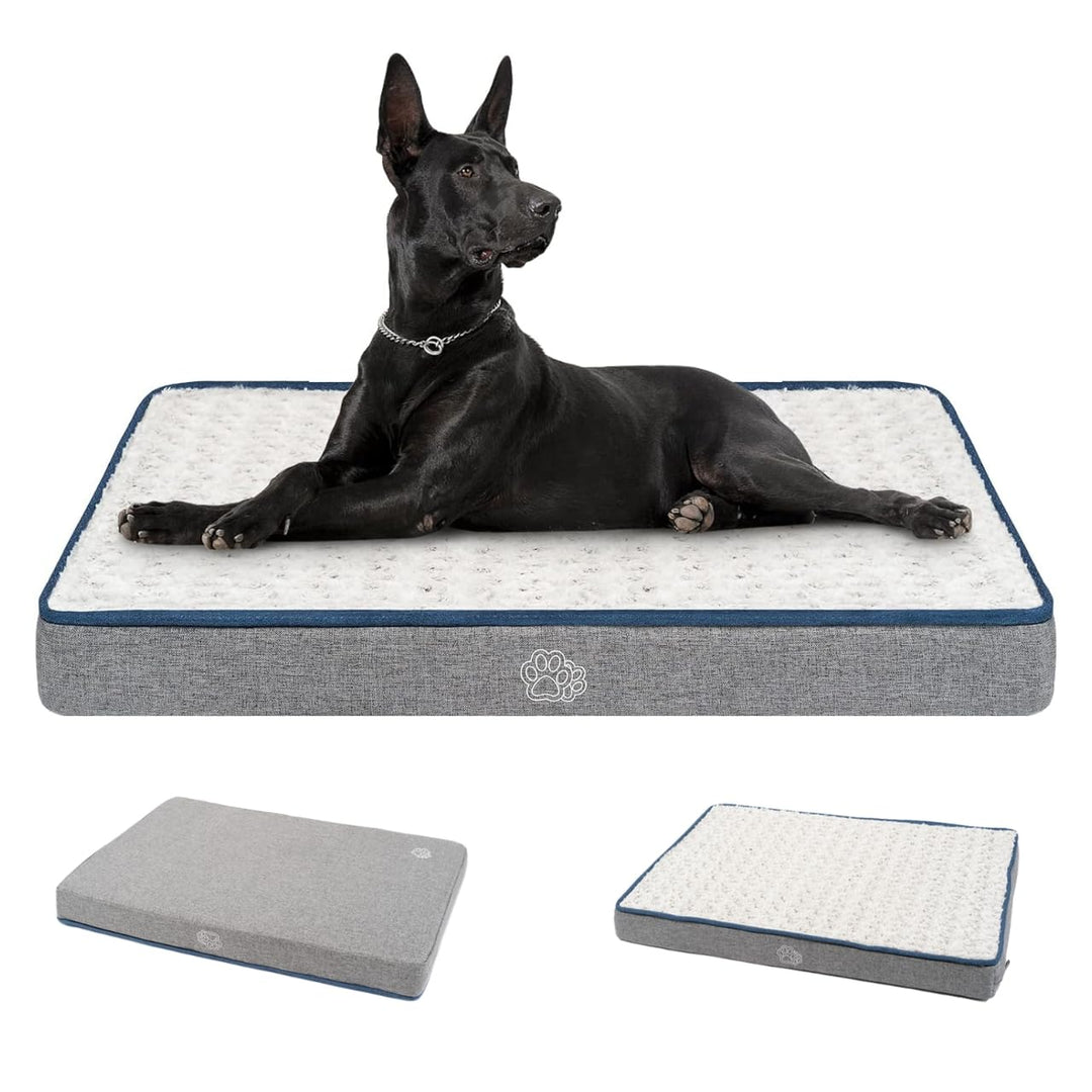 Extra large orthopedic dog bed with grey removable washable cover
