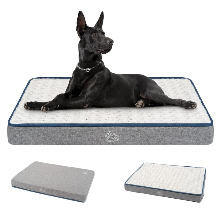 Extra large orthopedic dog bed with grey removable washable cover