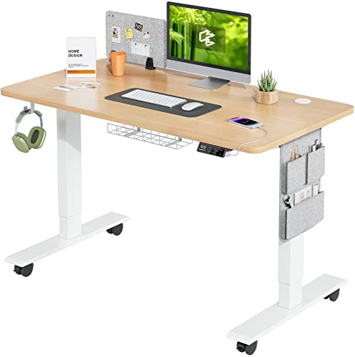 Height Adjustable Electric Standing Desk with Cable Tray - 120x60 cm