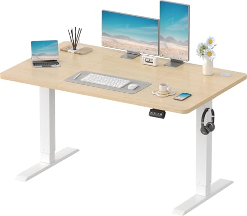 Electric Standing Desk - Height Adjustable - Beige - 120x60cm