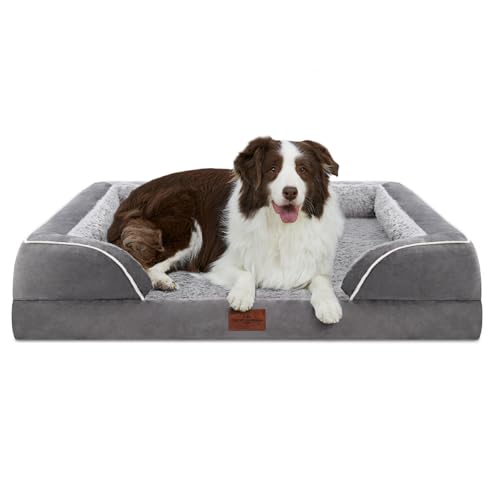 Comfort Expression Large Dog Bed - Waterproof Orthopedic Foam with Removable Cover