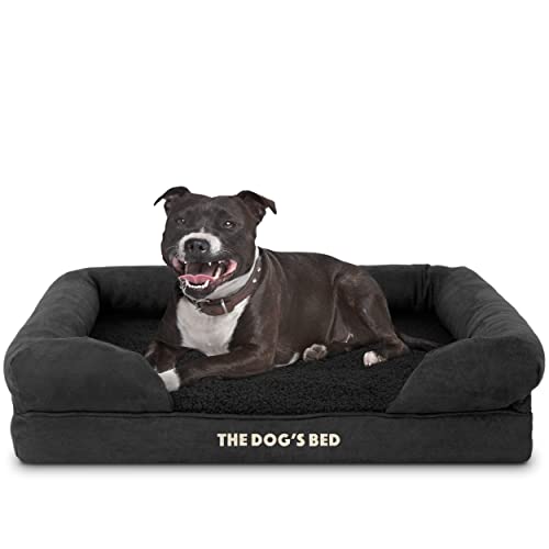 Orthopaedic Memory Foam Dog Bed - Waterproof, Supportive, Black Plush