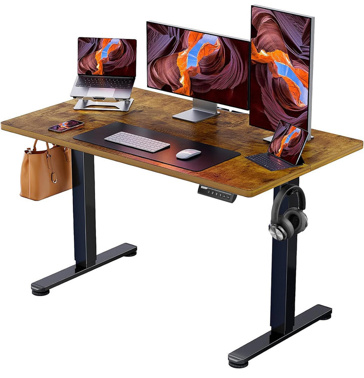 Electric standing desk with height adjustment and ergonomic design