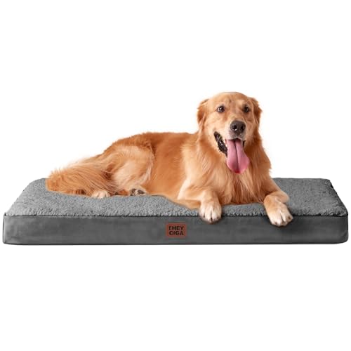 Orthopedic Dog Bed Mattress with Removable Washable Cover Crate Grey Large 91x68x9cm