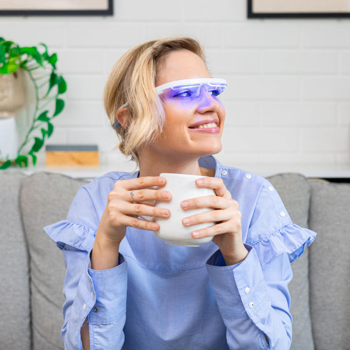 AYO Blue Light Therapy Glasses - Portable Light Lamp for Sleep and Energy