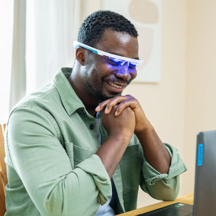 AYO Blue Light Therapy Glasses - Portable Light Lamp for Sleep and Energy