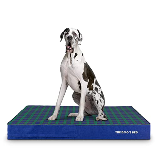 Orthopaedic Memory Foam Dog Bed - Black Watch Oxford Tartan - XXL - 15 cm Thick