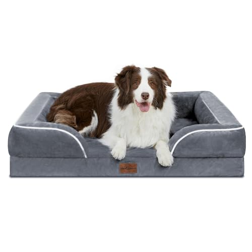 Comfort Expression Large Orthopedic Dog Bed - Waterproof, Washable, Dark Grey