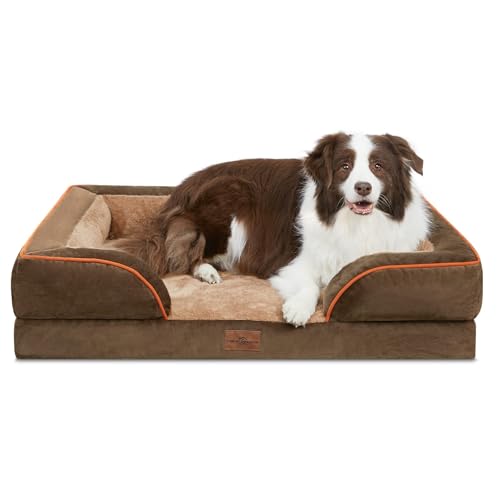 Comfort Expression Large Orthopedic Dog Bed - Waterproof Foam - Brown
