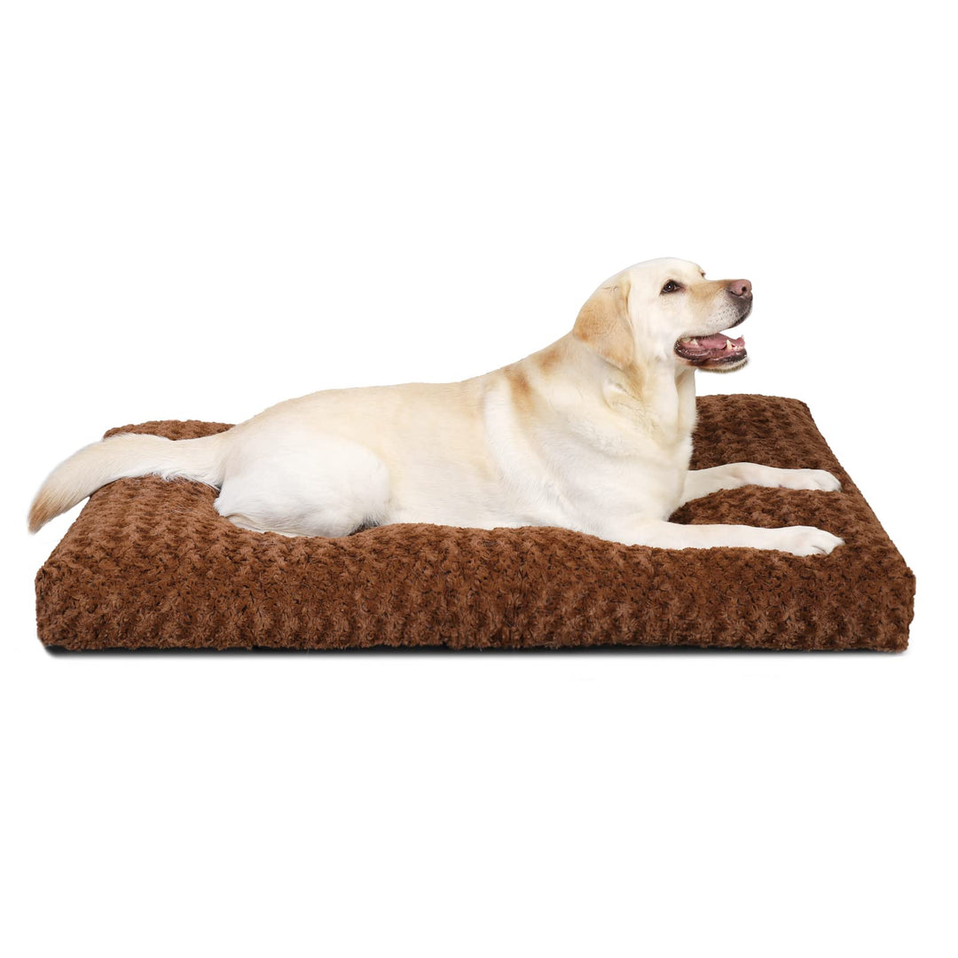 XL dog bed with washable brown crate mattress and non-skid bottom