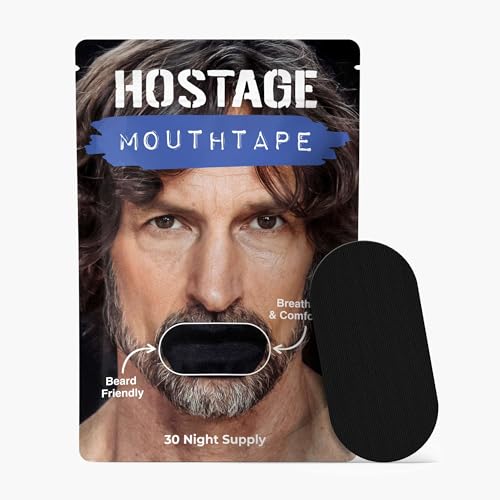 Breathable Mouth Tape - Beard Friendly, CPAP Compatible, 30 Tapes - Black