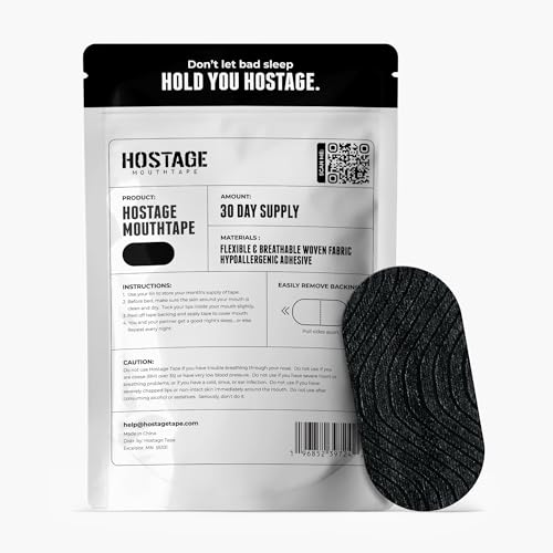 Breathable Mouth Tape - Beard Friendly, CPAP Compatible, 30 Tapes - Black