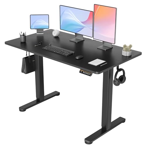 Claiks Electric Standing Desk - Adjustable Height - 120x60 cm - Black Frame