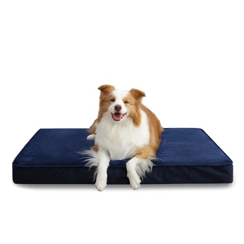 Extra Large Orthopedic Dog Bed - Waterproof Cover - Blue - 120x75x10cm