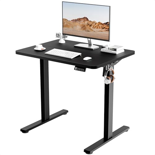 Electric Height Adjustable Standing Desk 80x60cm Black