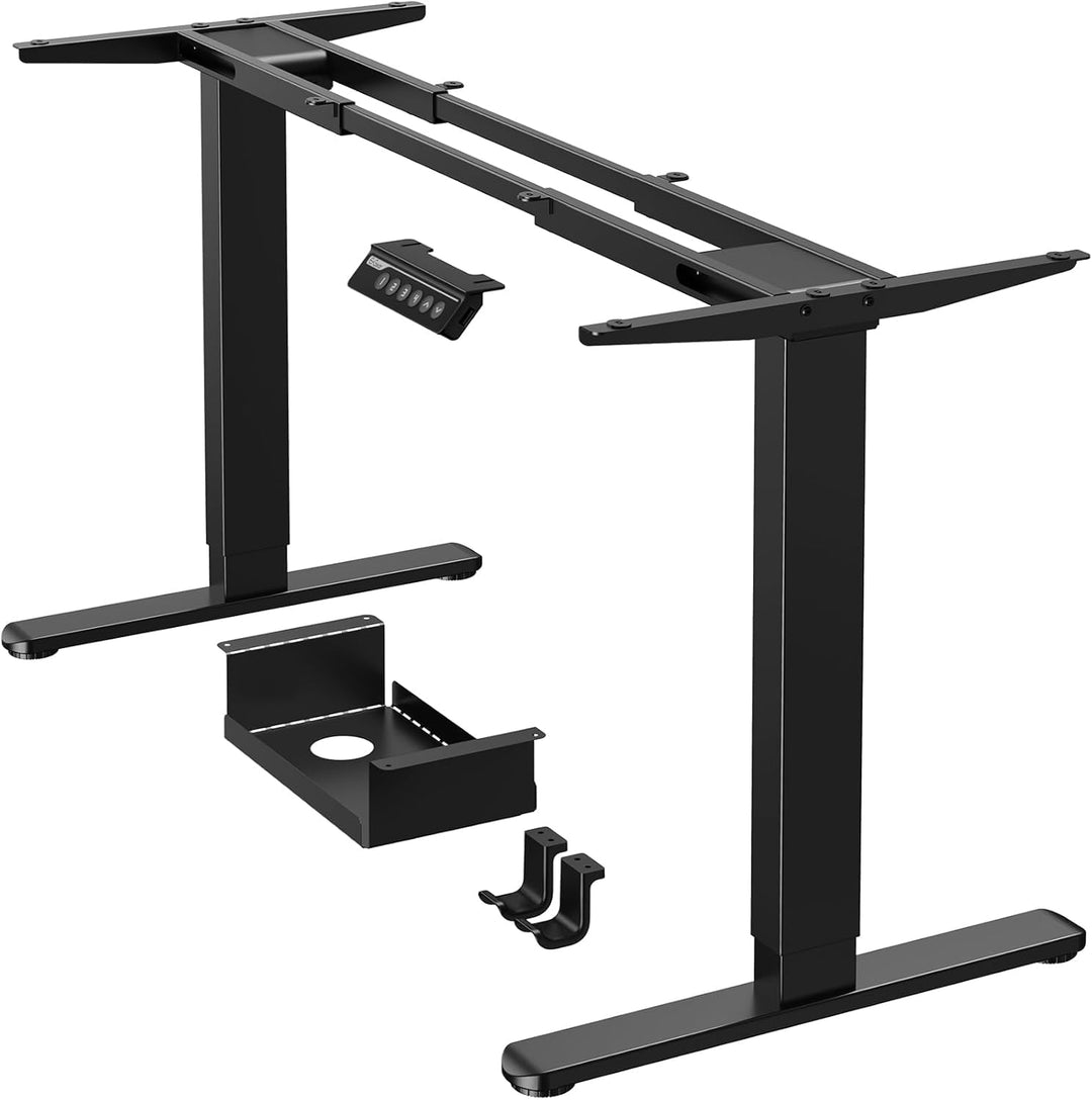 Dual motor electric standing desk frame in black