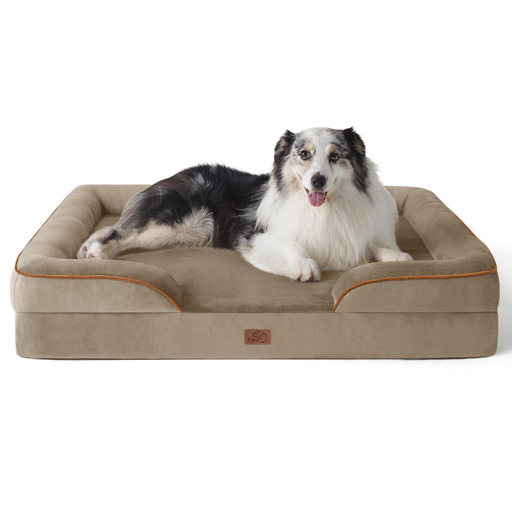 Extra Large Dog Sofa Bed - Orthopedic Washable Couch and Removable Flannel Cover - XL Waterproof Pet Bed - 106x80x16cm