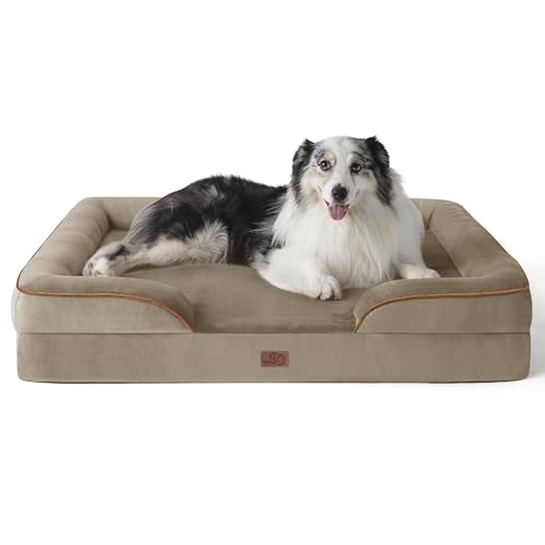 Extra Large Dog Sofa Bed - Orthopedic Washable Couch and Removable Flannel Cover - XL Waterproof Pet Bed - 106x80x16cm