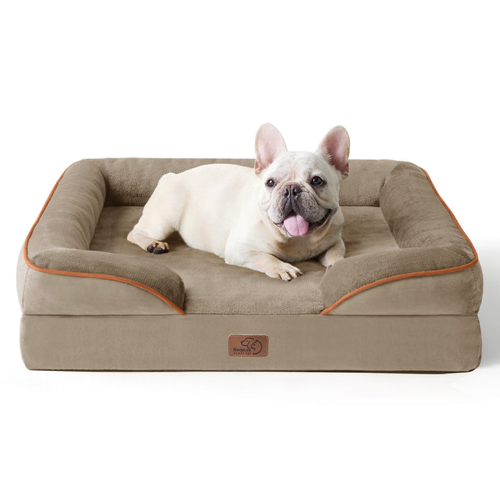 Orthopedic Dog Sofa Bed-Hazel Pet Bed - Removable Flannel Zipper-71x58x16cm-Washable-Dog Beds-Couch-Medium