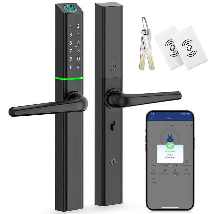 Smart door lock with fingerprint recognition and Bluetooth control