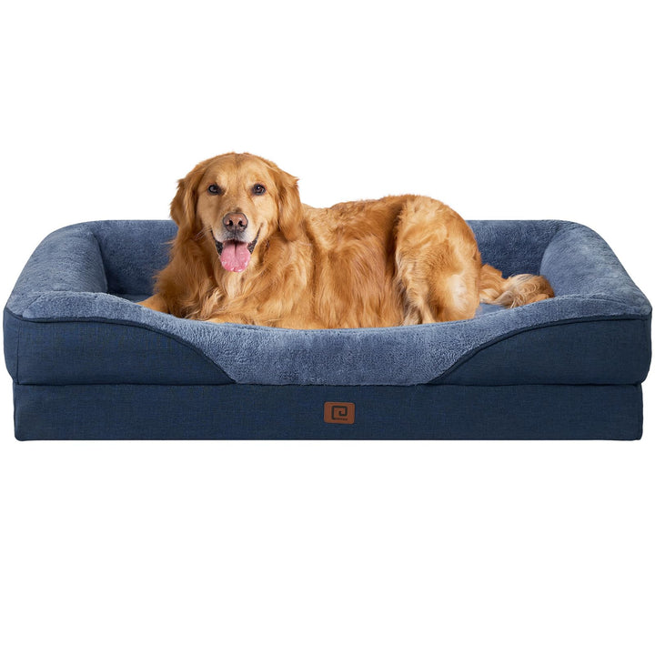 EHEYCIGA XL Orthopedic Dog Bed with memory foam in navy blue