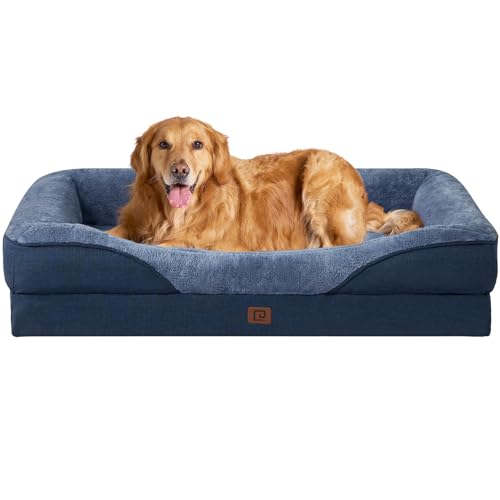 EHEYCIGA XL Orthopedic Dog Bed with Memory Foam, Waterproof Cover, Navy Blue