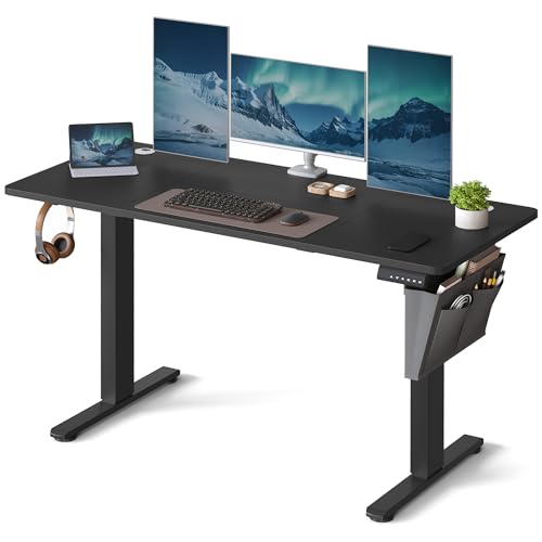 Electric Standing Desk - Height Adjustable - 140 x 60 cm - Ink Black - 4 Memory Heights
