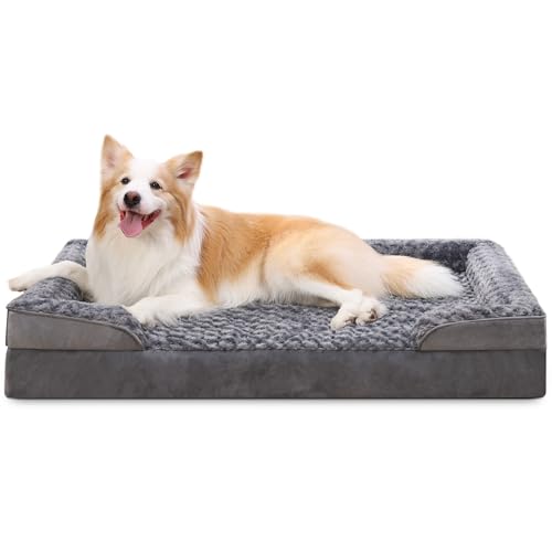 Orthopedic Dog Bed Memory Foam Sofa Grey - Large 105x70x18cm
