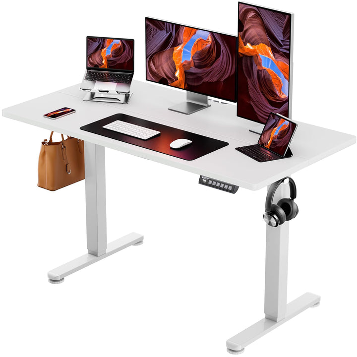 Electric standing desk with height adjustment and memory settings