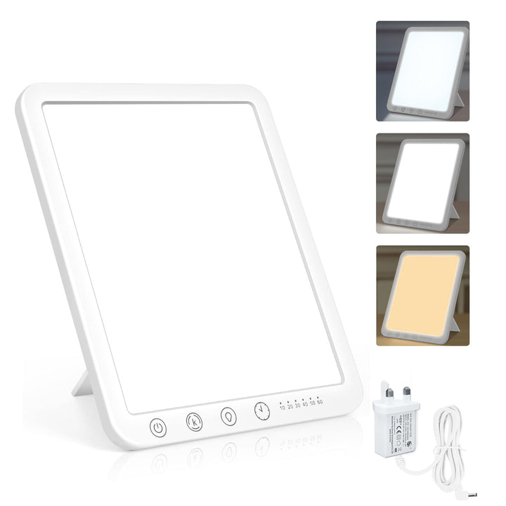 SAD lamp with adjustable brightness and three colour temperatures