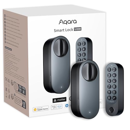 Aqara Smart Lock U200 - Fingerprint Keypad, Thread Compatible, Black