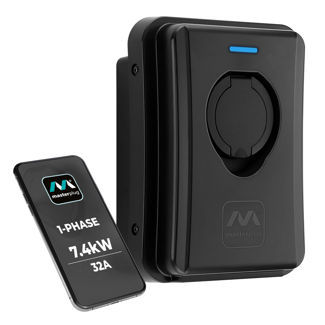 Smart EV home wall charger for Type 2 vehicles with solar charging