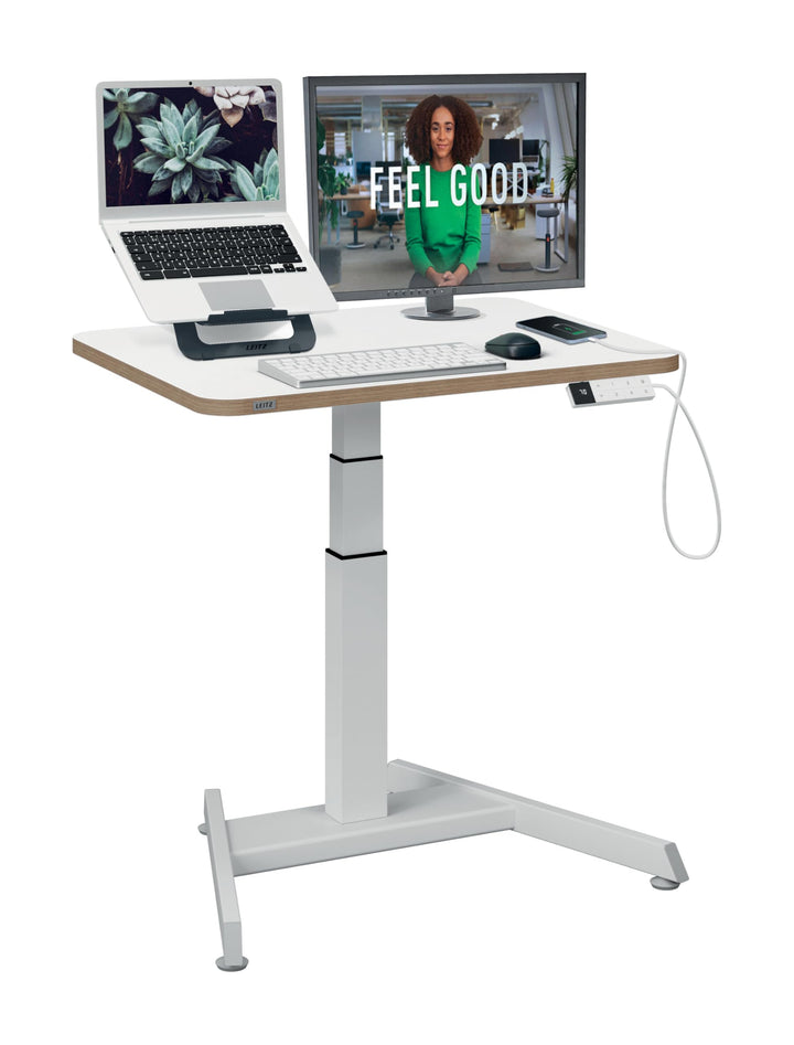 Leitz Ergo Electric Sit Stand Desk in White with ergonomic design