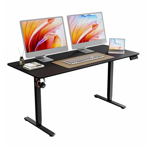 Ergomaker Electric Standing Desk 160x70cm - Height Adjustable - Black