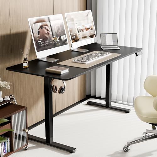 Ergomaker Electric Standing Desk 160x70cm - Height Adjustable - Black