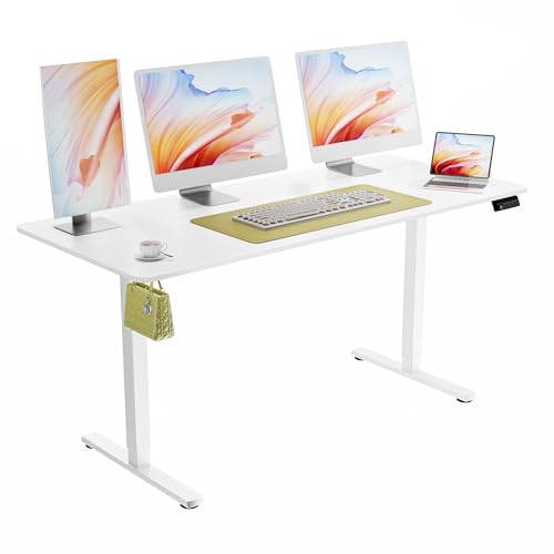 Ergomaker Height Adjustable Electric Standing Desk 160x70cm - White