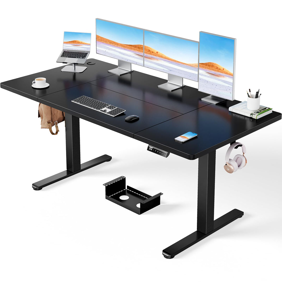 Electric standing desk with sturdy metal frame and height adjustment