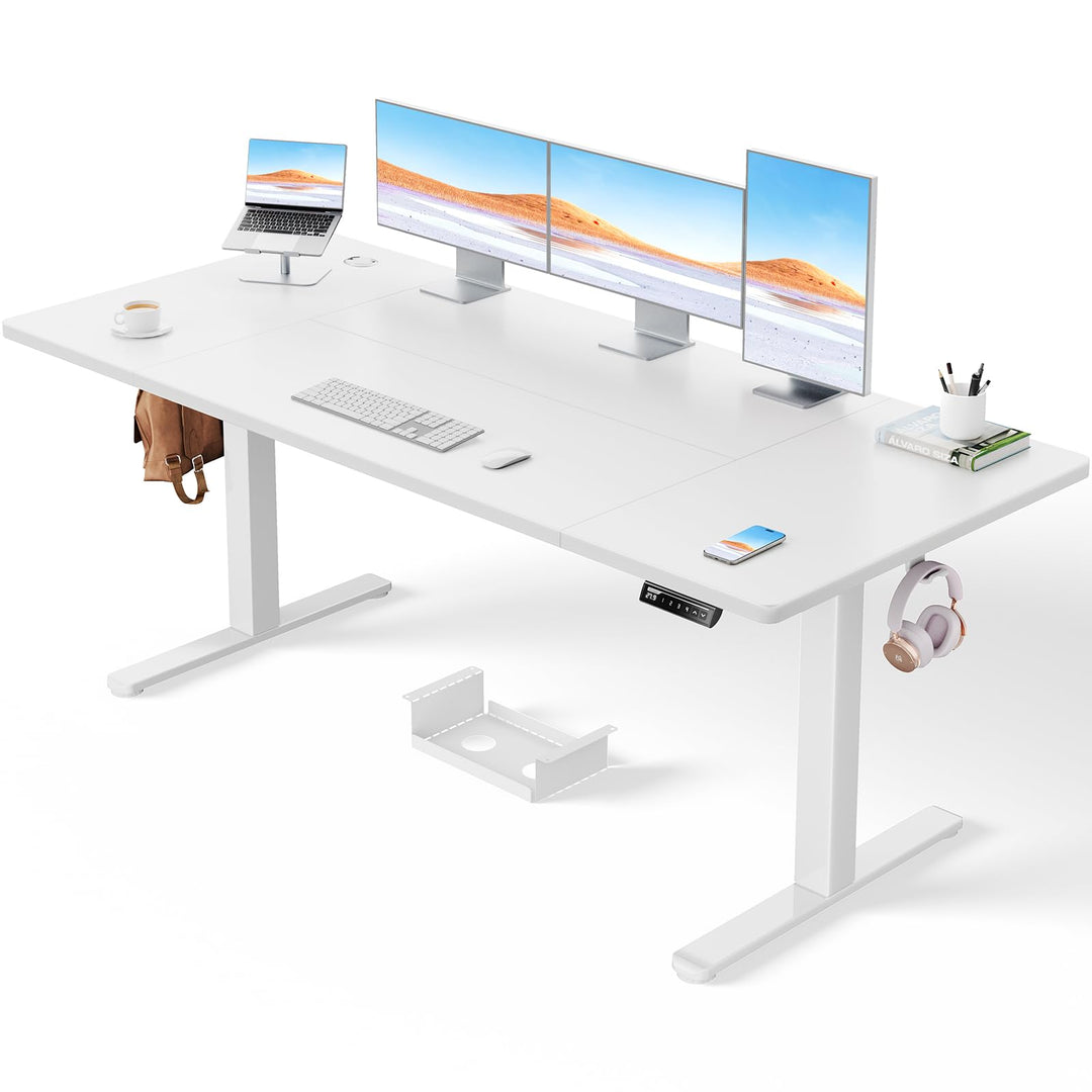 Electric standing desk with height adjustment feature