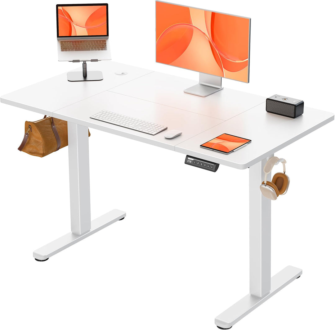 Electric height adjustable sit stand desk with memory smart panel